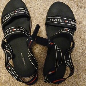 Tommy Hilfiger Black and White Sandals